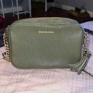 Michael Kors crossbody with gold finishes